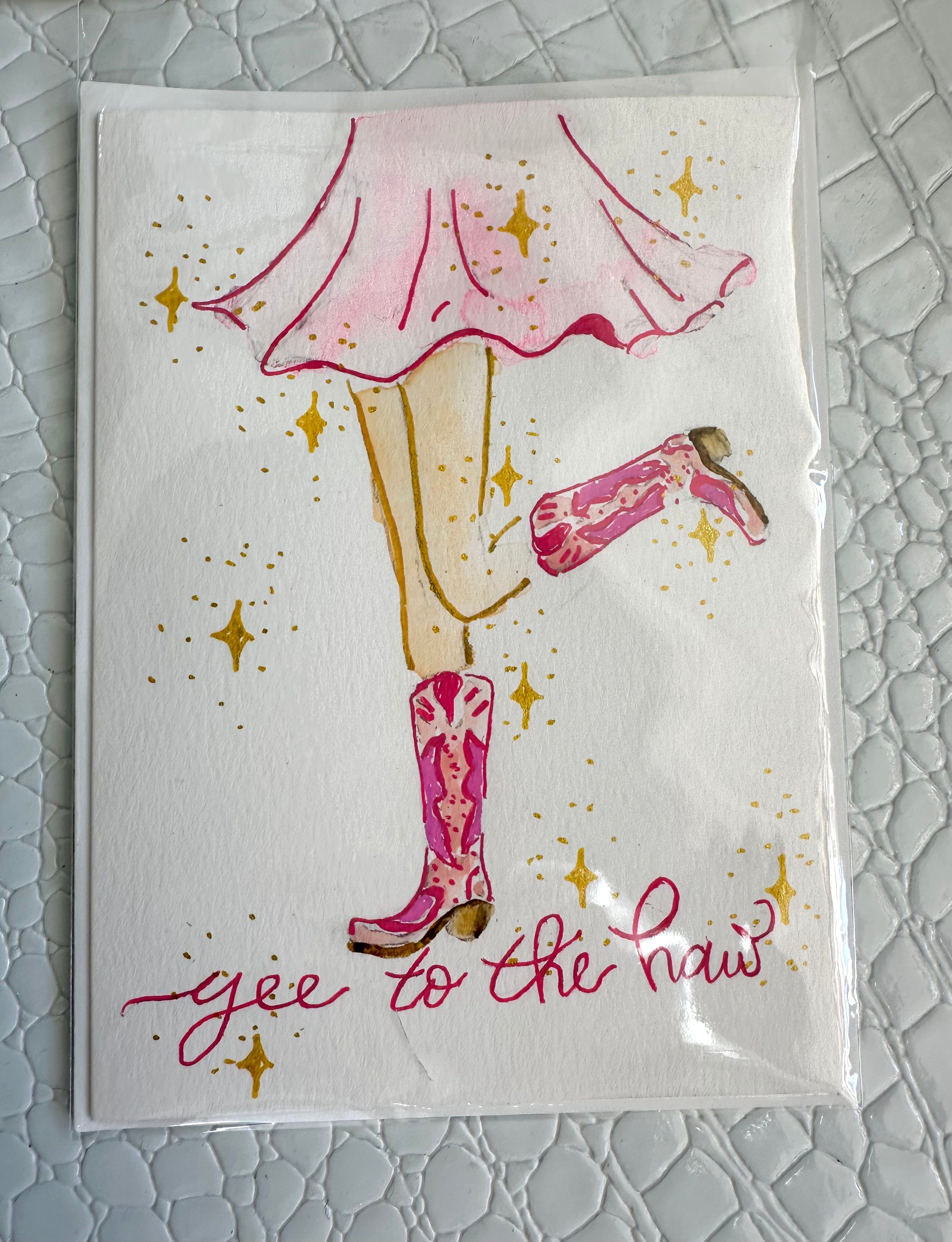 Hand Painted "Yee To The Haw" Card - Infinity Raine