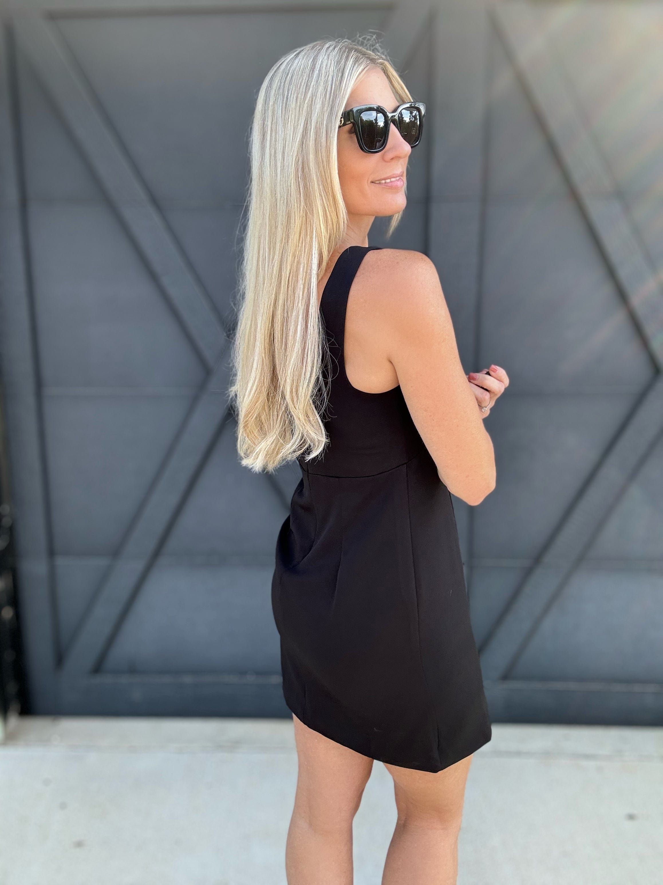 Bow Slit Detail Mini Dress In Black - Infinity Raine