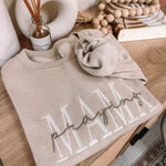 Embroidered Praying Mama Sweatshirt In Sand - Infinity Raine