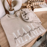 Embroidered Praying Mama Sweatshirt In Sand - Infinity Raine