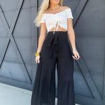 HYFVE Inc. Bottoms - Pants Tiered Palazzo Pants In Black