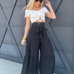 HYFVE Inc. Bottoms - Pants Tiered Palazzo Pants In Black