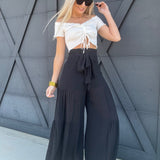 HYFVE Inc. Bottoms - Pants Tiered Palazzo Pants In Black