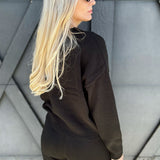 Sweater And Shorts Cozy Set In Black - Infinity Raine