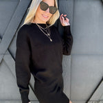 Sweater And Shorts Cozy Set In Black - Infinity Raine