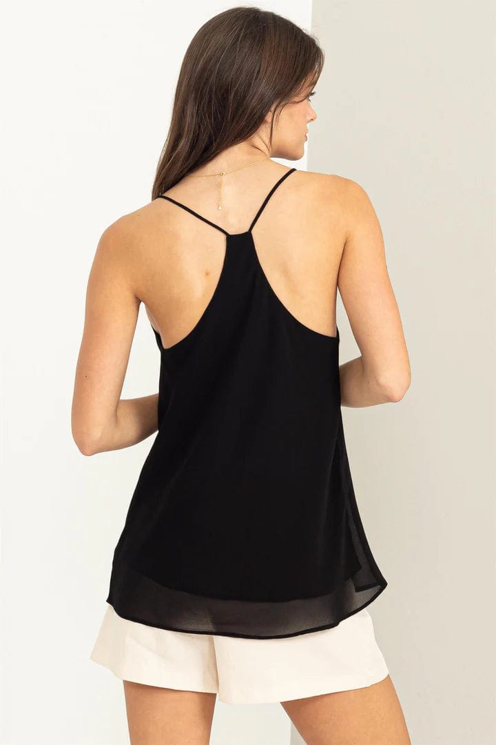 Chiffon Cami Top-Black - Infinity Raine