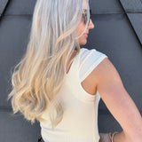 Cap Sleeve Bow Blouse In Vanilla - Infinity Raine