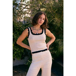 Scalloped Tank Top In Cream - Infinity Raine