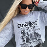 Cowboy Tour Sweatshirt In Heather Grey - Infinity Raine