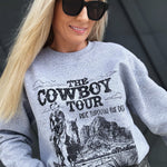 Cowboy Tour Sweatshirt In Heather Grey - Infinity Raine