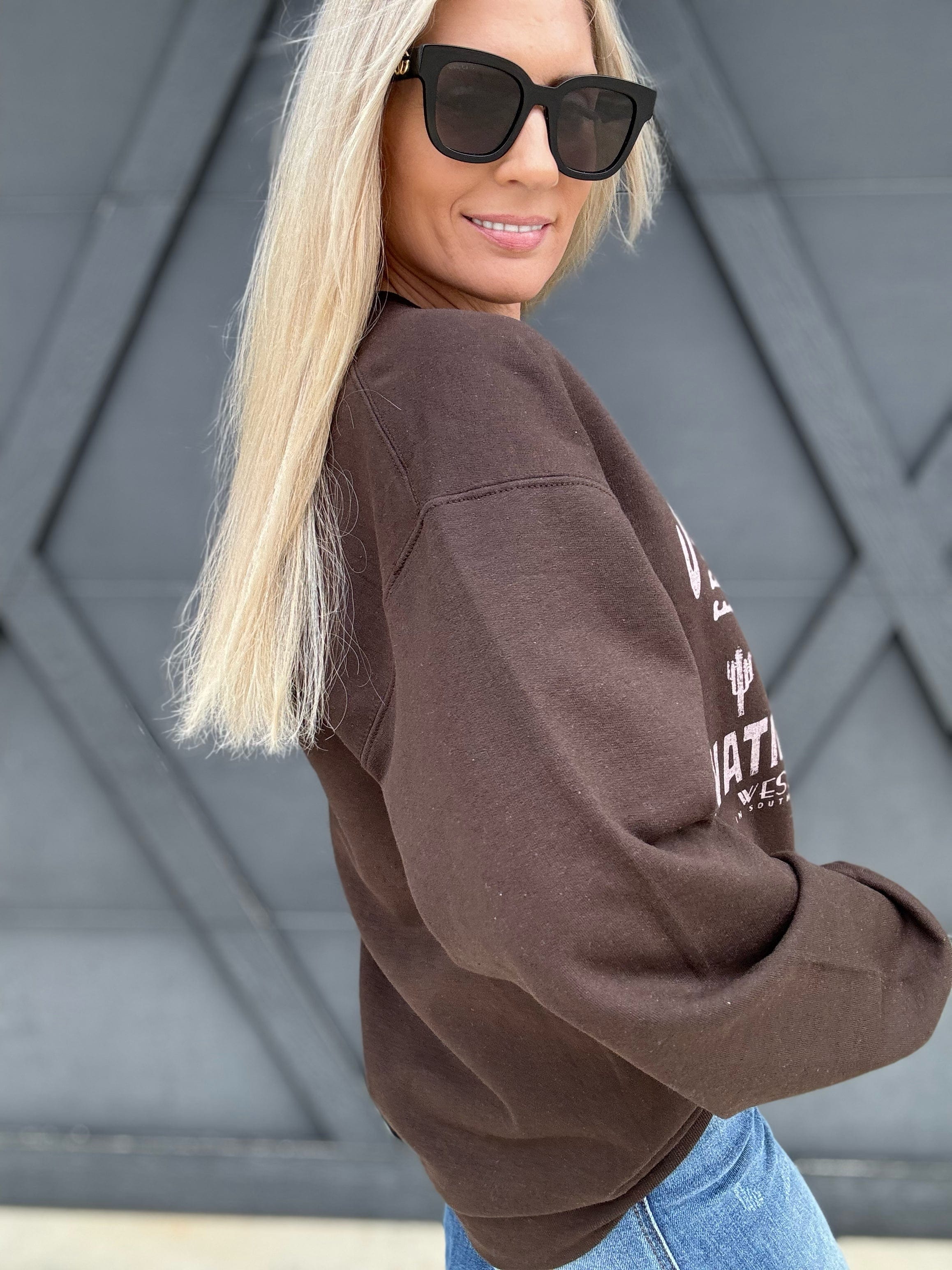 Joshua Tree Sweatshirt In Brown - Infinity Raine