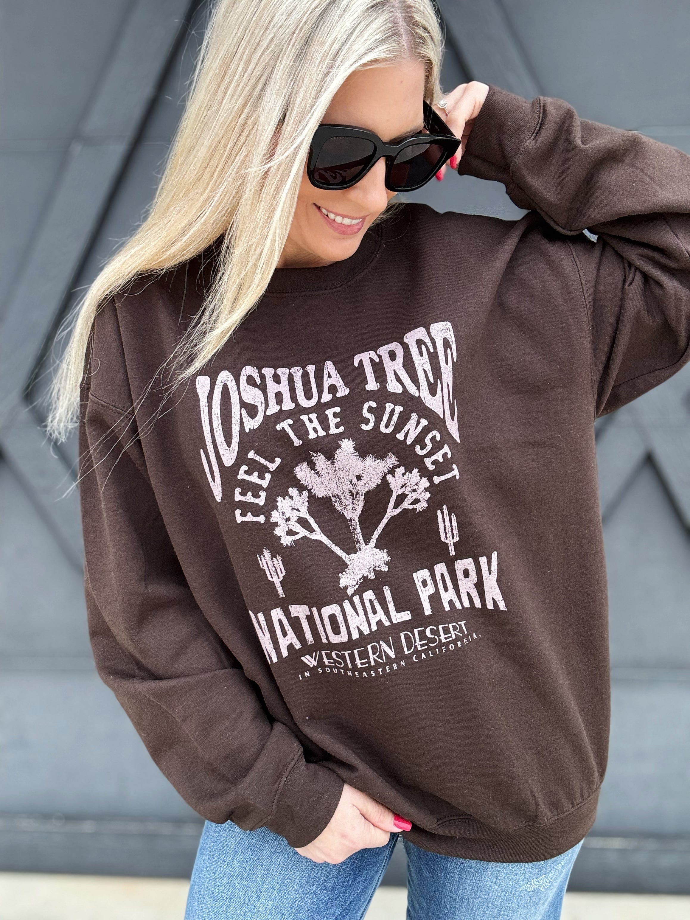 Joshua Tree Sweatshirt In Brown - Infinity Raine