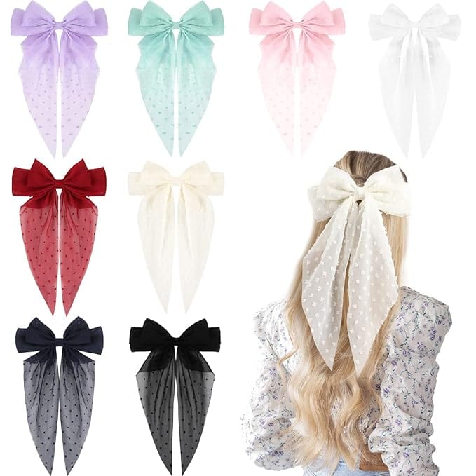 Large Tulle Layered Hair Bow In Multi - Infinity Raine