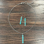 Bar Turquoise Necklace and Earring Set - Infinity Raine