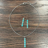 Bar Turquoise Necklace and Earring Set - Infinity Raine