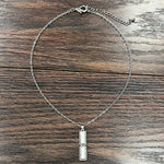 Sterling Silver Bar White Turquoise Necklace - Infinity Raine