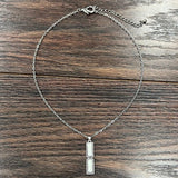 Sterling Silver Bar White Turquoise Necklace - Infinity Raine