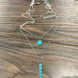 Double Layered Bar Turquoise Necklace - Infinity Raine