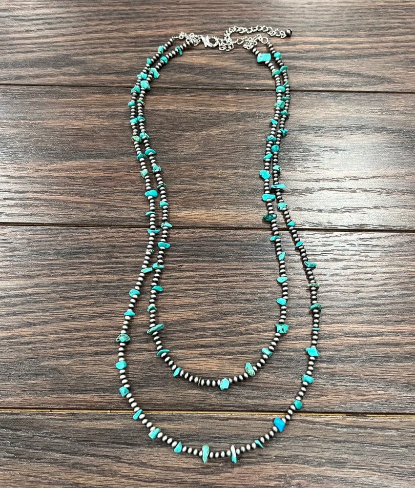 Double Layered Turquoise Necklace - Infinity Raine