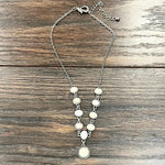 Handmade White Turquoise Stud Necklace - Infinity Raine