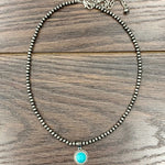 Navajo Pearl Turquoise Charm Necklace - Infinity Raine