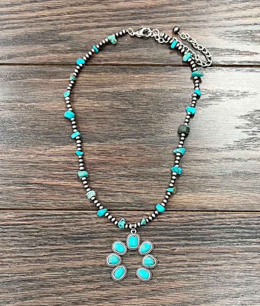 Navajo Squash Blossom Turquoise Necklace - Infinity Raine