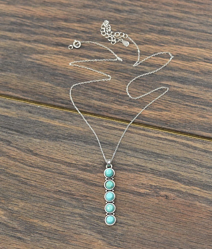 Sterling Silver Bar Turquoise Necklace - Infinity Raine