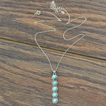 Sterling Silver Bar Turquoise Necklace - Infinity Raine