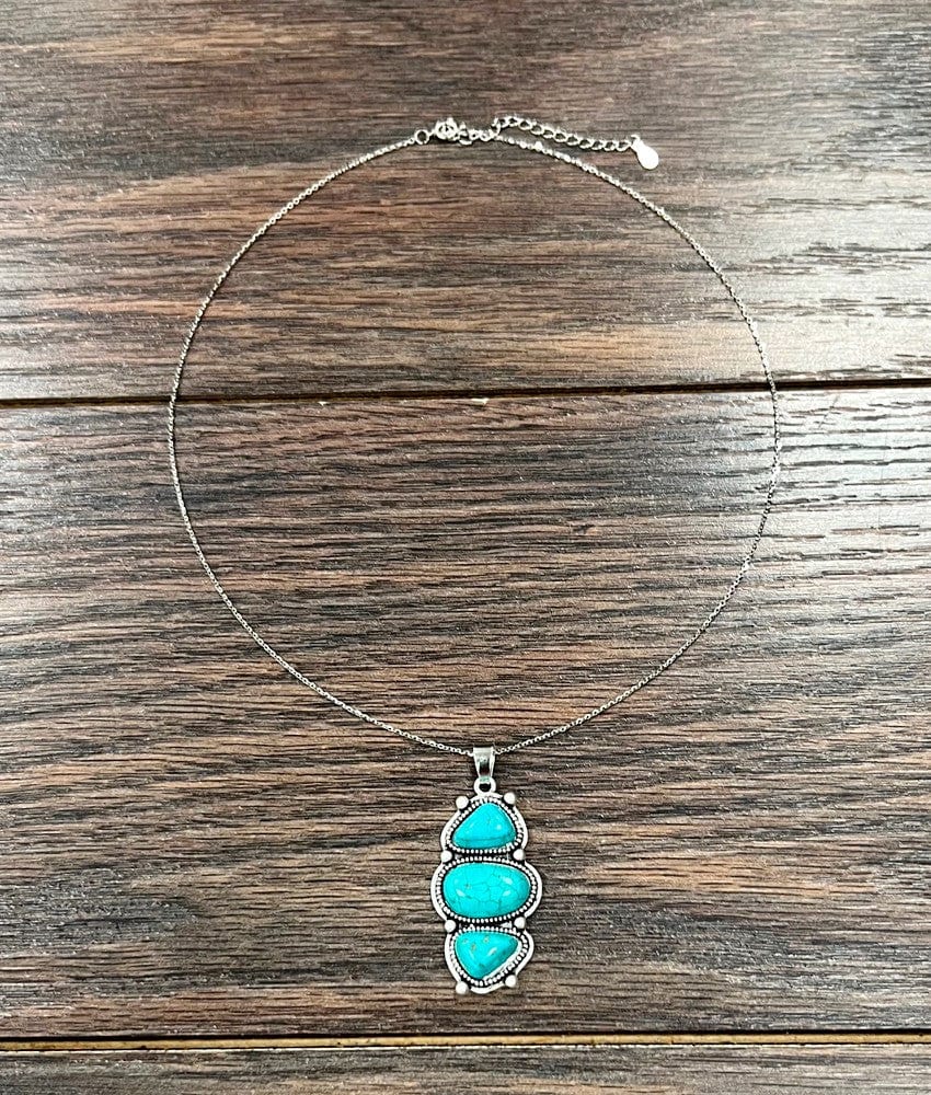 Stone Pendant Turquoise Necklace - Infinity Raine