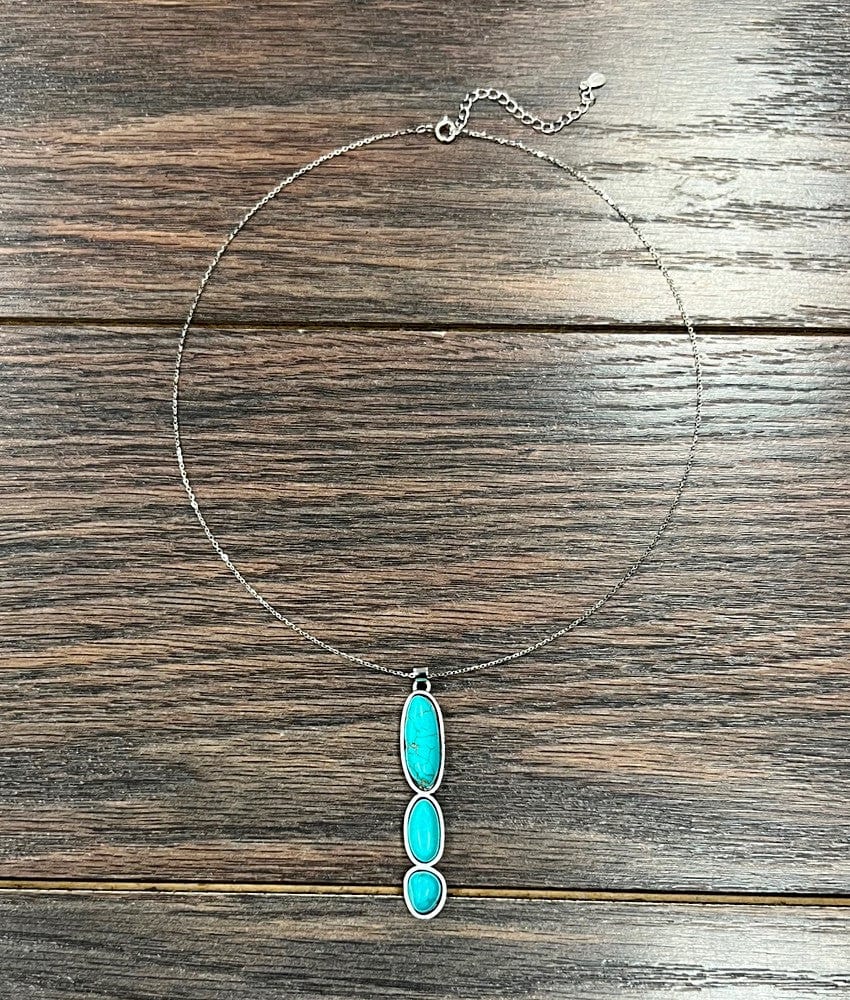 Sterling Silver Turquoise Pendant Necklace - Infinity Raine