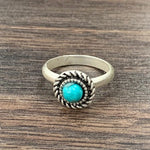 Turquoise Dainty Ring In Silver - Infinity Raine