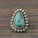 Turquoise Tear Drop Ring In Silver - Infinity Raine