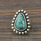 Turquoise Tear Drop Ring In Silver - Infinity Raine