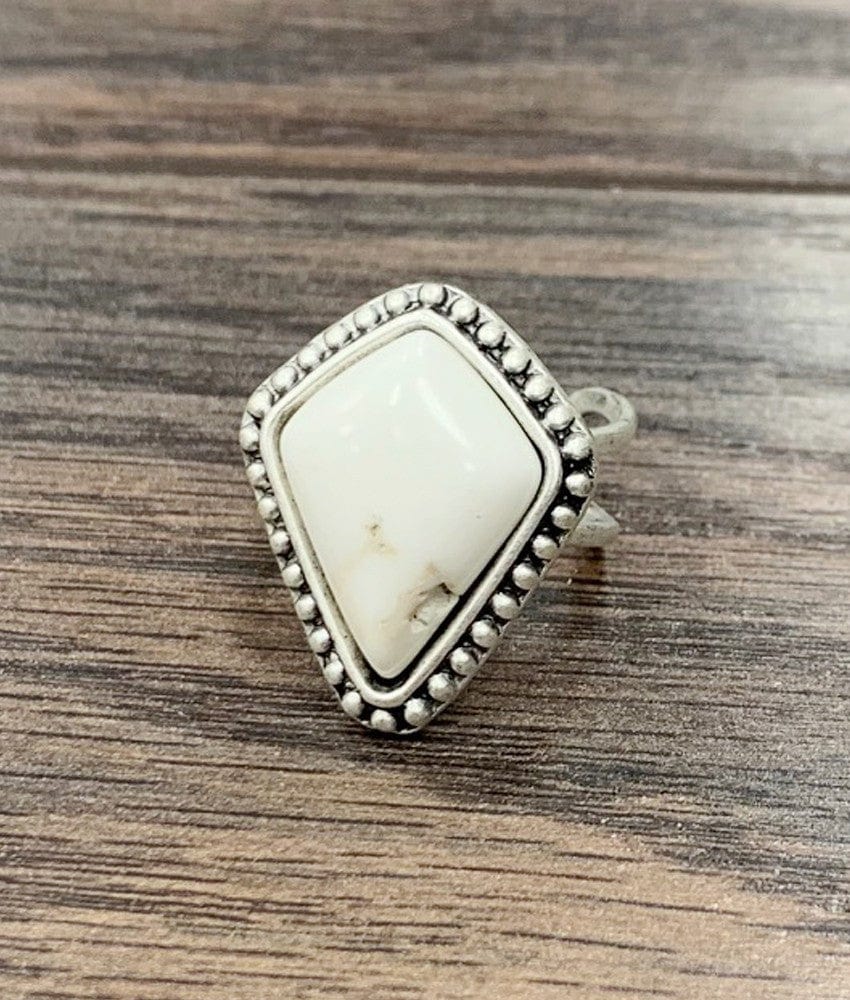 White Turquoise Arrowhead Ring In Silver - Infinity Raine