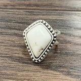 White Turquoise Arrowhead Ring In Silver - Infinity Raine