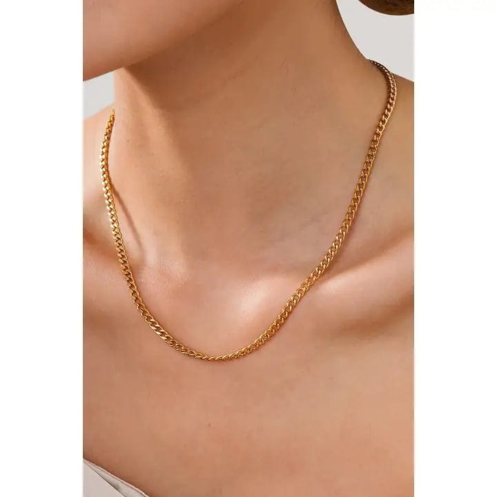 Curb Chain Necklace In Gold - Infinity Raine