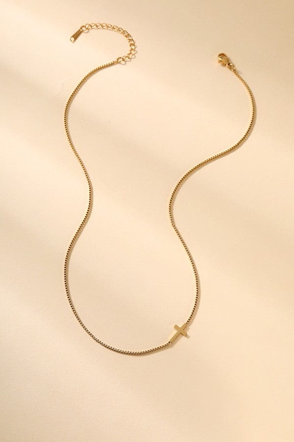 Dainty Cross Necklace In Gold - Infinity Raine