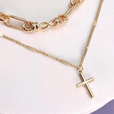 Double Row Cross Layer Necklace - Infinity Raine