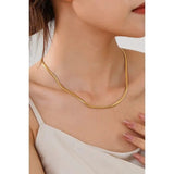 Flat Herringbone Chain Necklace In Gold - Infinity Raine