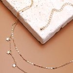 Layered Star Drop Necklace In Silver - Infinity Raine