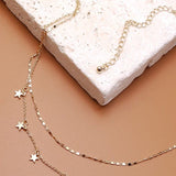 Layered Star Drop Necklace In Silver - Infinity Raine