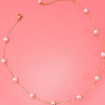 Pearl Station Necklace In Gold - Infinity Raine