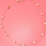 Pearl Station Necklace In Gold - Infinity Raine