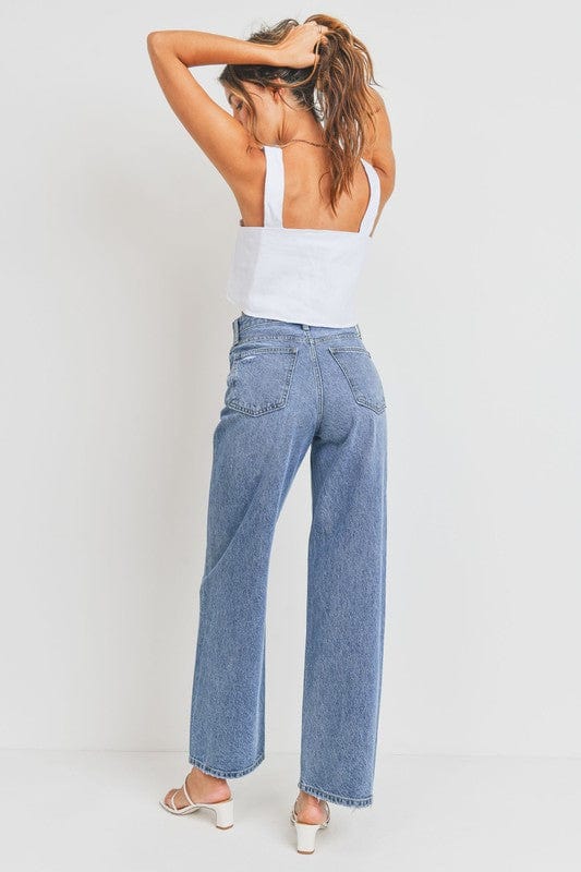 High Waisted Skater Jeans-Medium Denim - Infinity Raine