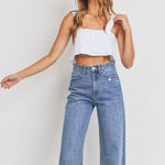 High Waisted Skater Jeans-Medium Denim - Infinity Raine