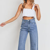 High Waisted Skater Jeans-Medium Denim - Infinity Raine