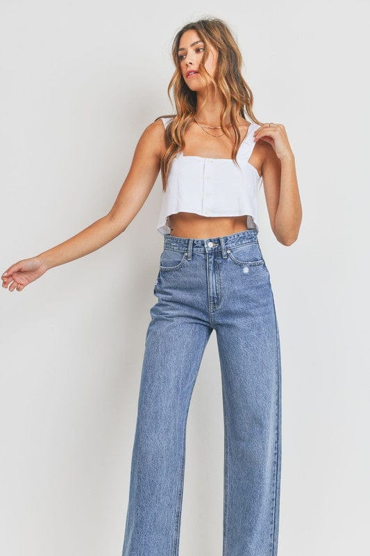 High Waisted Skater Jeans-Medium Denim - Infinity Raine