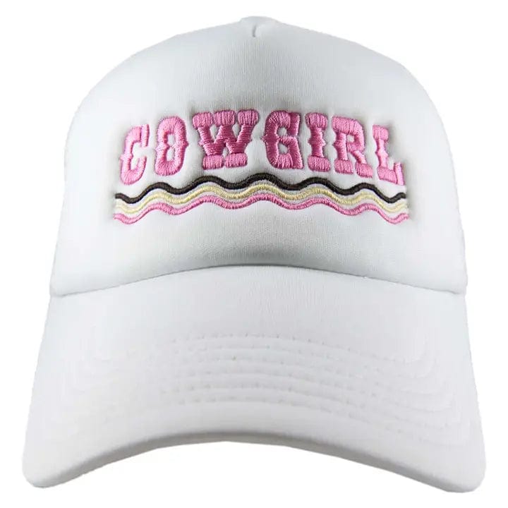 Cowgirl Western Trucker Hat In White - Infinity Raine