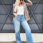 L.T.J. Gia Almost Slouchy Wide Leg Jeans In Medium - Infinity Raine