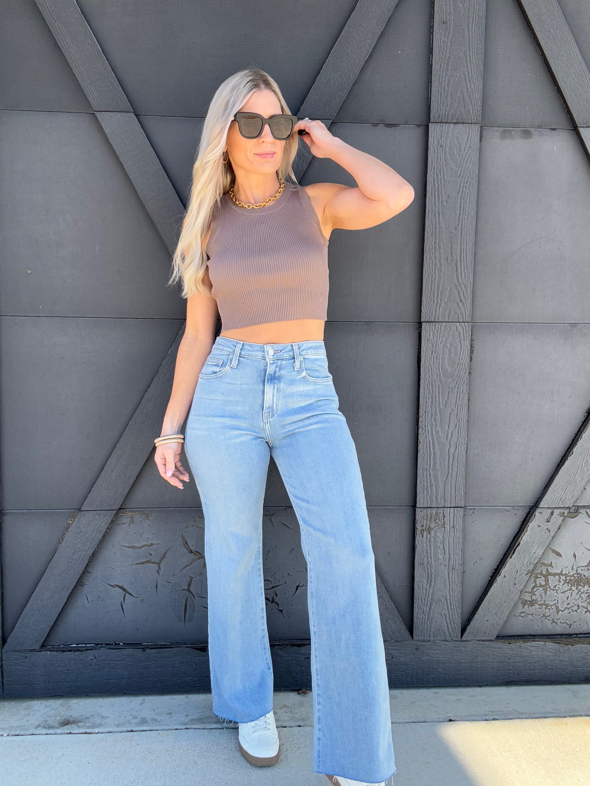 L.T.J. Paola Wide Leg Jeans In Light - Infinity Raine